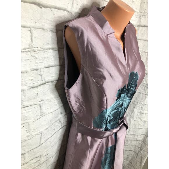 Rene Ruiz Women's Purple Blue Tie Waist Gown Dress Size 14 - Picture 5 of 5